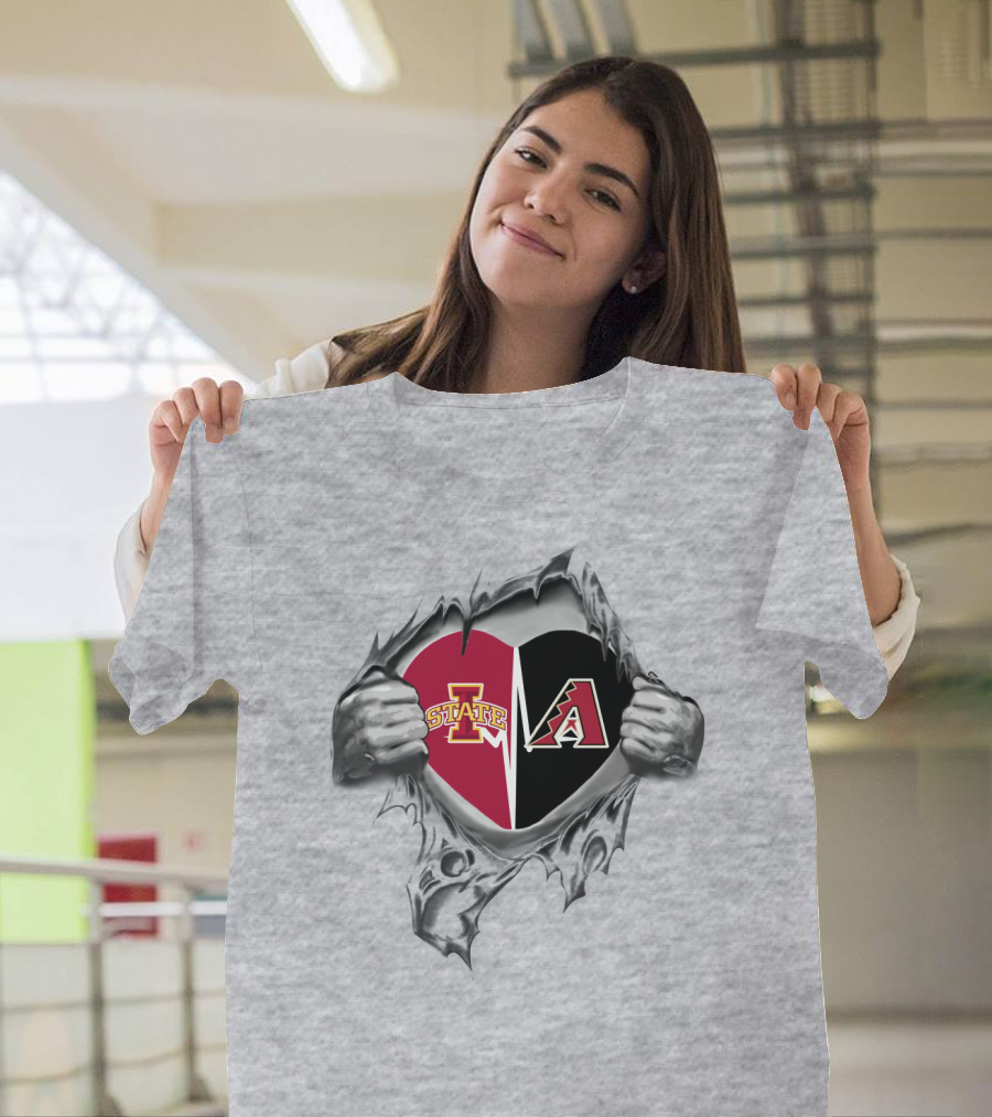 Iowa State Cyclones Arizona Diamondbacks Heart T-Shirt