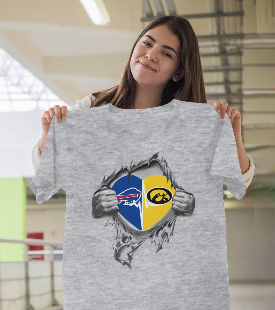 Buffalo Bills Hawkeyes Heart Split T-Shirt