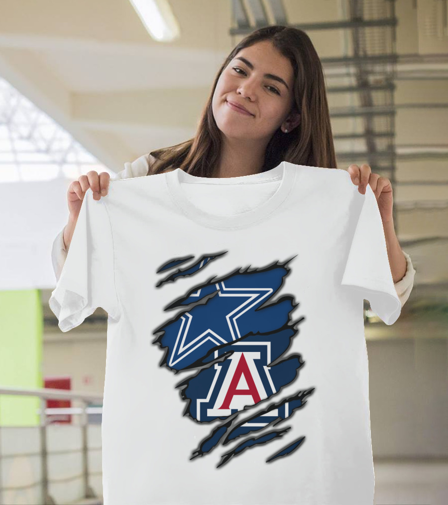 Dallas Cowboys Arizona Wildcats Torn Ripped Claw T-Shirt