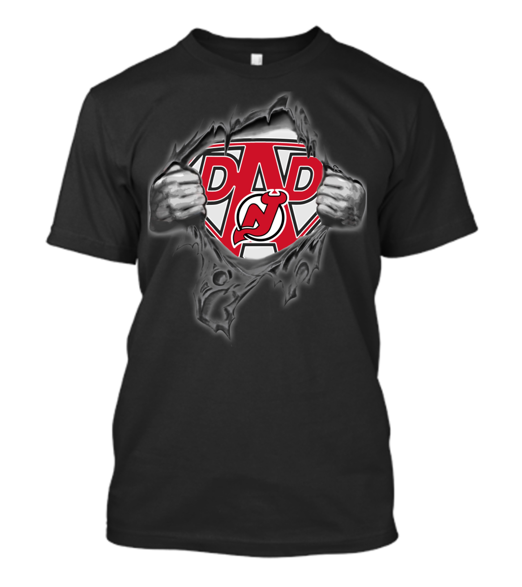 Devils Dad Superhero Fan Logo Reveal T-Shirt