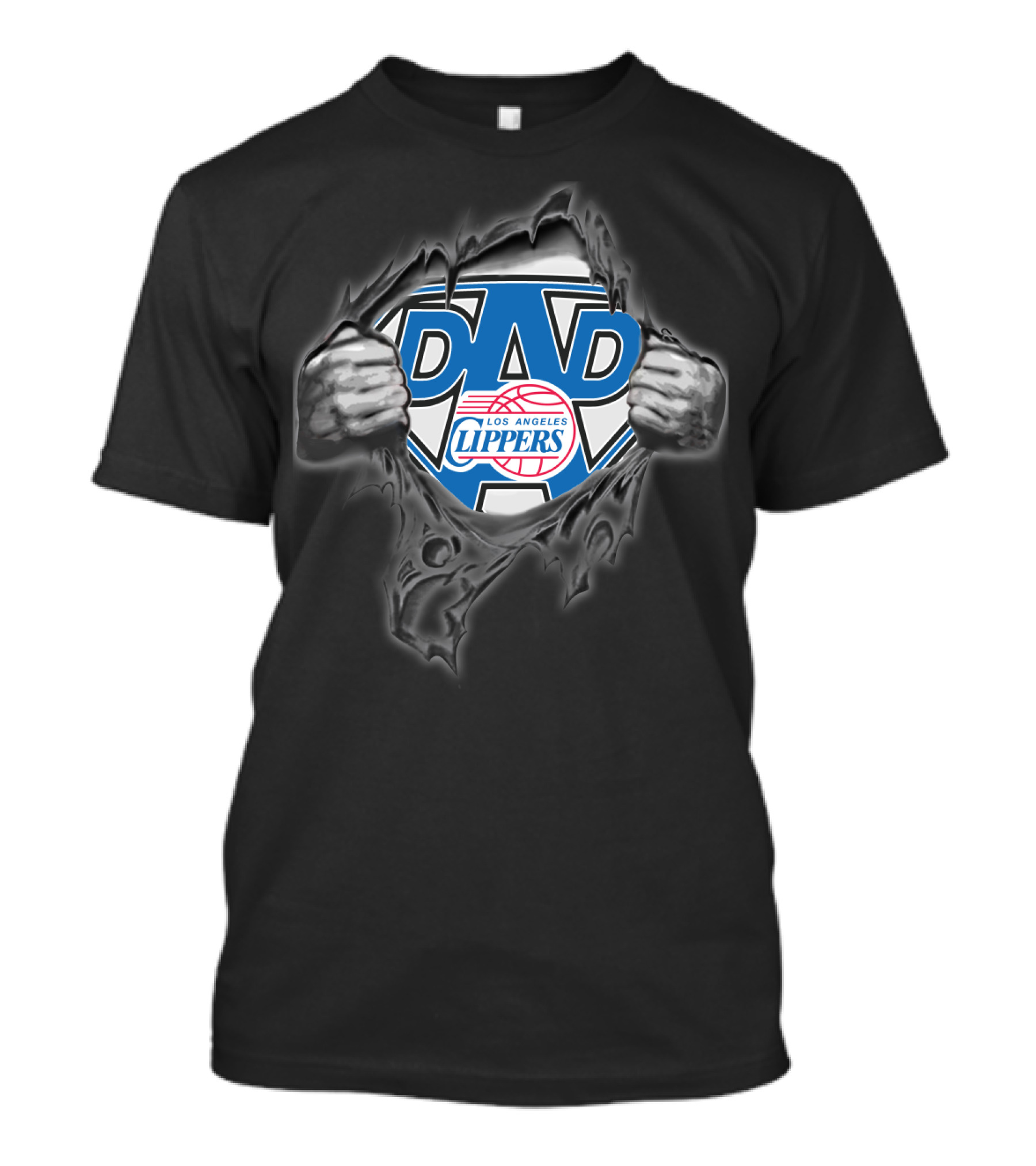 Los Angeles Clippers Super Dad Logo Rip Effect T-Shirt