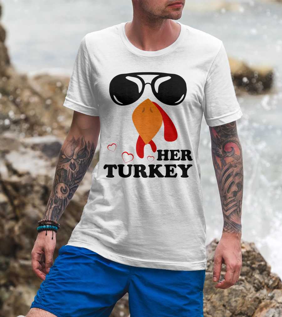 Her Turkey Funny Men's Matching Thanksgiving T-Shirt