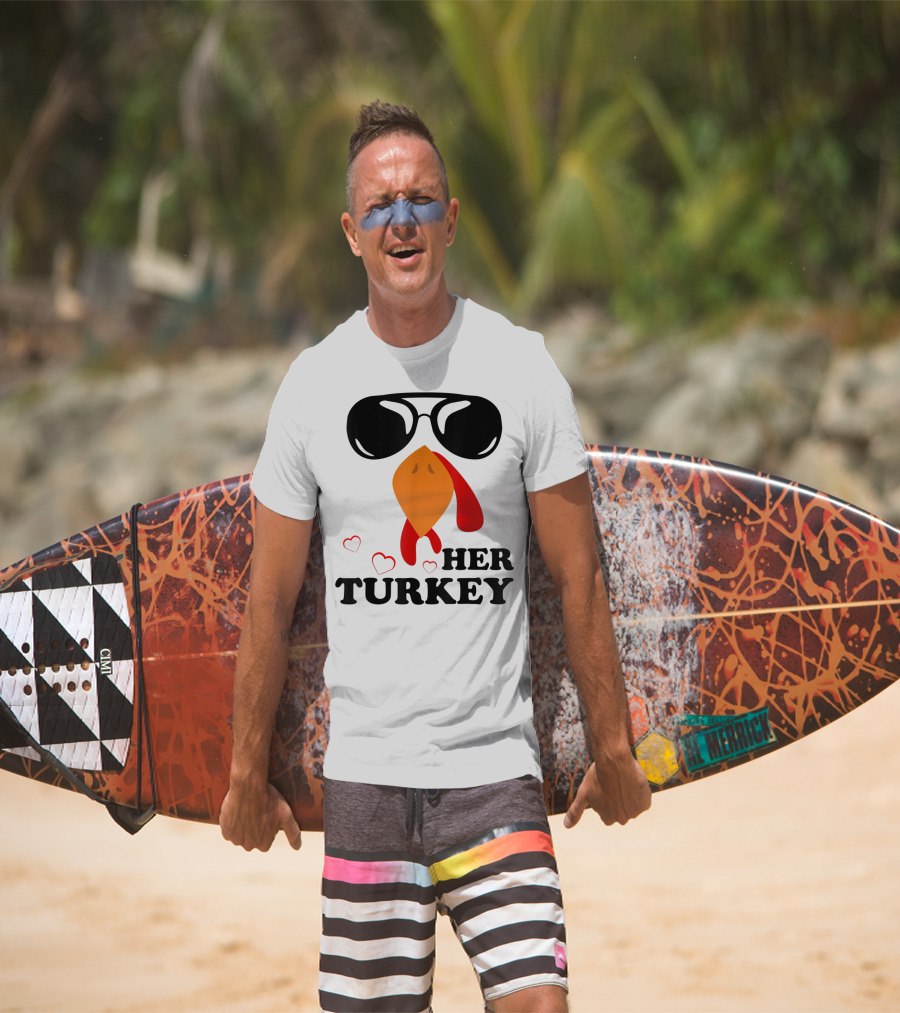 Her Turkey Funny Men's Matching Thanksgiving T-Shirt