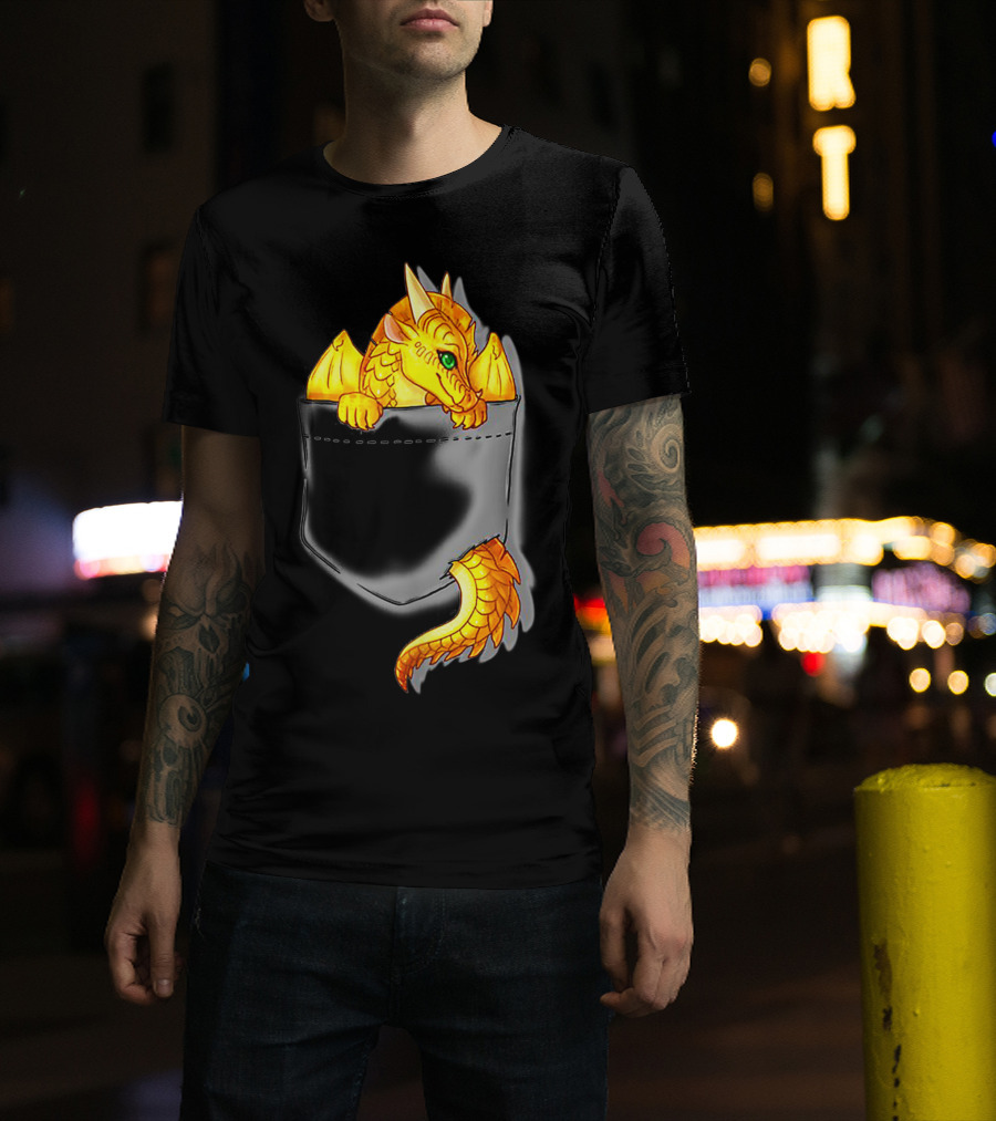Wings Of Fire Pocket Sunny Dragon Bright Gold Character T-Shirt