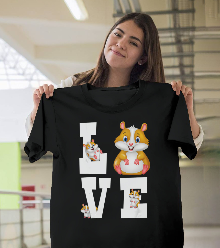 Love Hamsters Owners Cute Cartoon Rodent T-Shirt