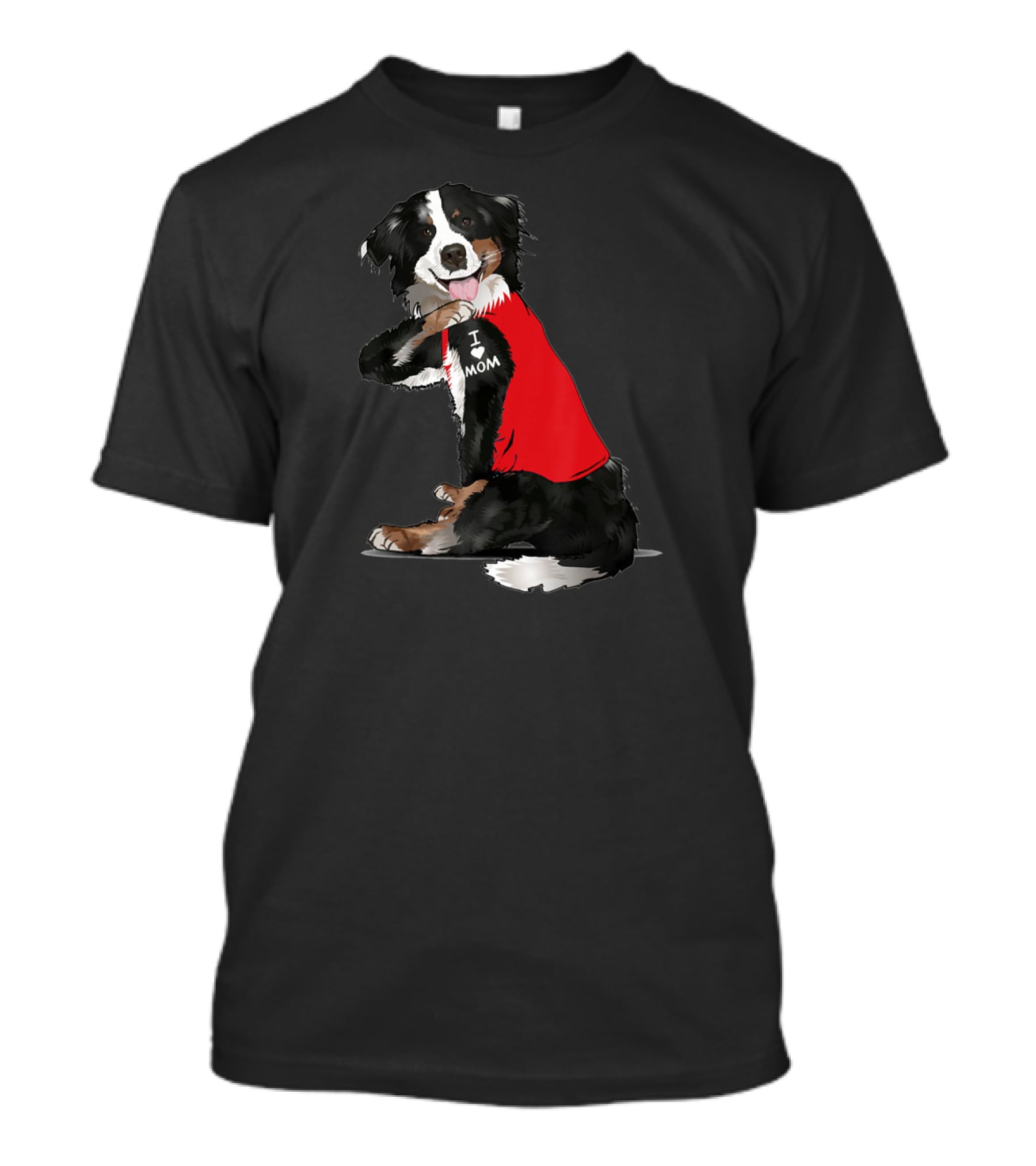 Bernese Mountain Dog I Love Mom Tattoo T-Shirt