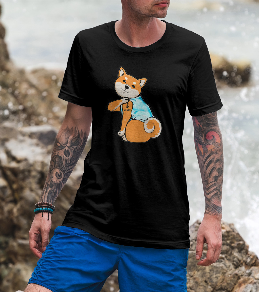 Shiba Tattoos I Love Mom T-Shirt