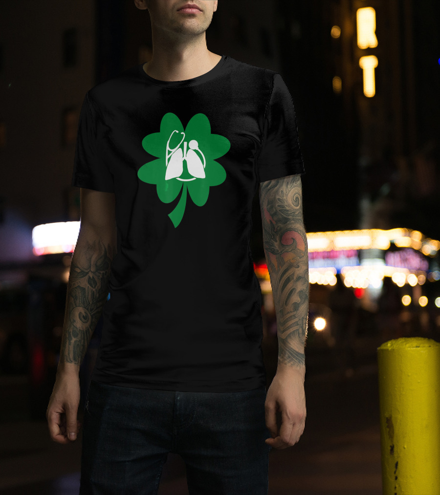 Lucky Clover Lungs And Stethoscope T-Shirt
