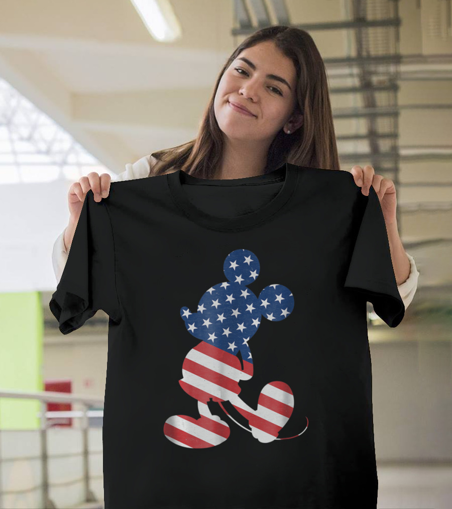 Mickey Mouse USA American Flag Disney T-Shirt
