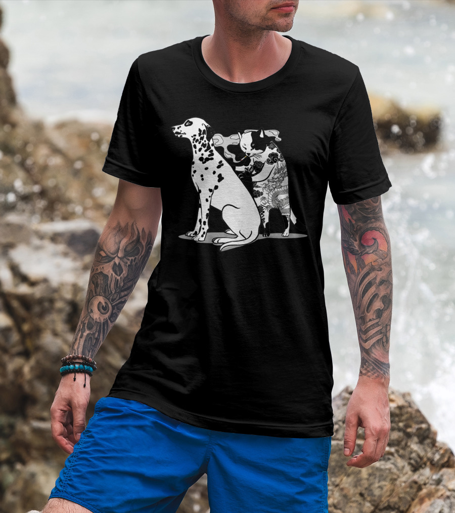 Cat And Dog Tattoo Humor For Tattoo Lover T-Shirt