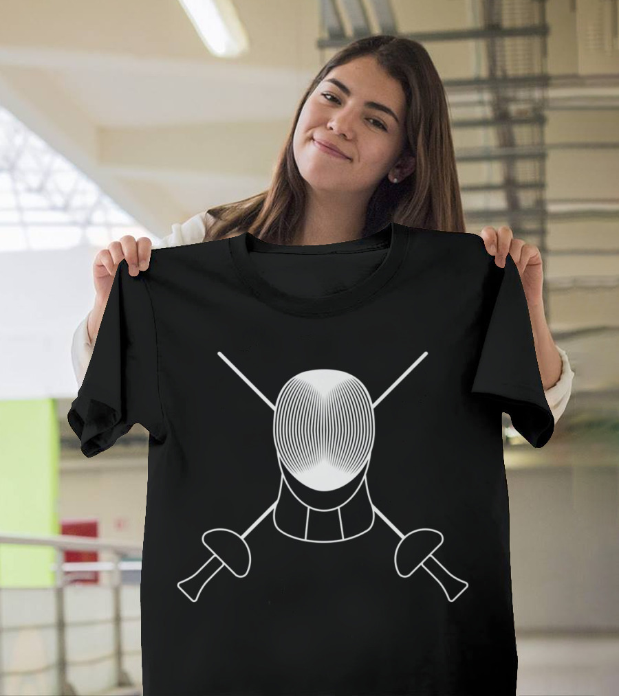 Fencing Mask With Crossed Swords Fencers T-Shirt