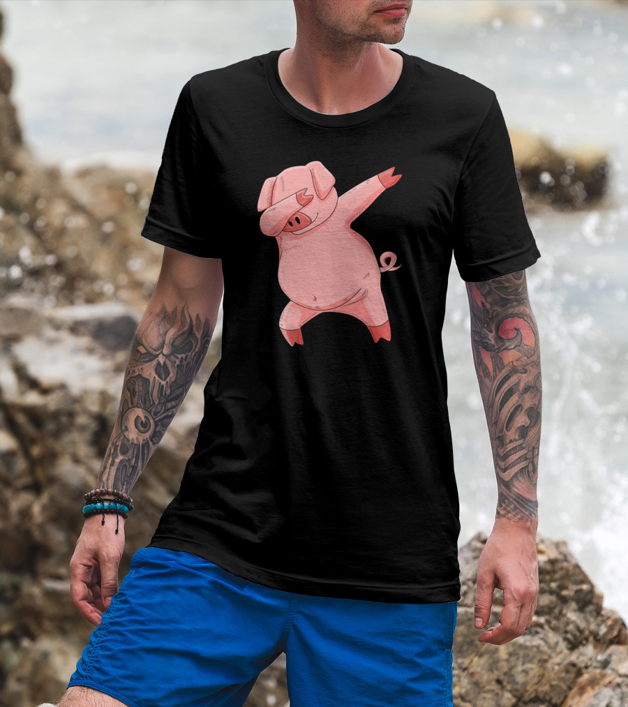 Dabbing Piglet Farmer Pig T-Shirt