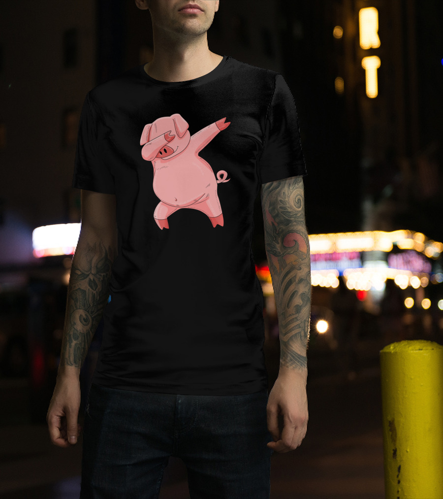 Dabbing Piglet Farmer Pig T-Shirt