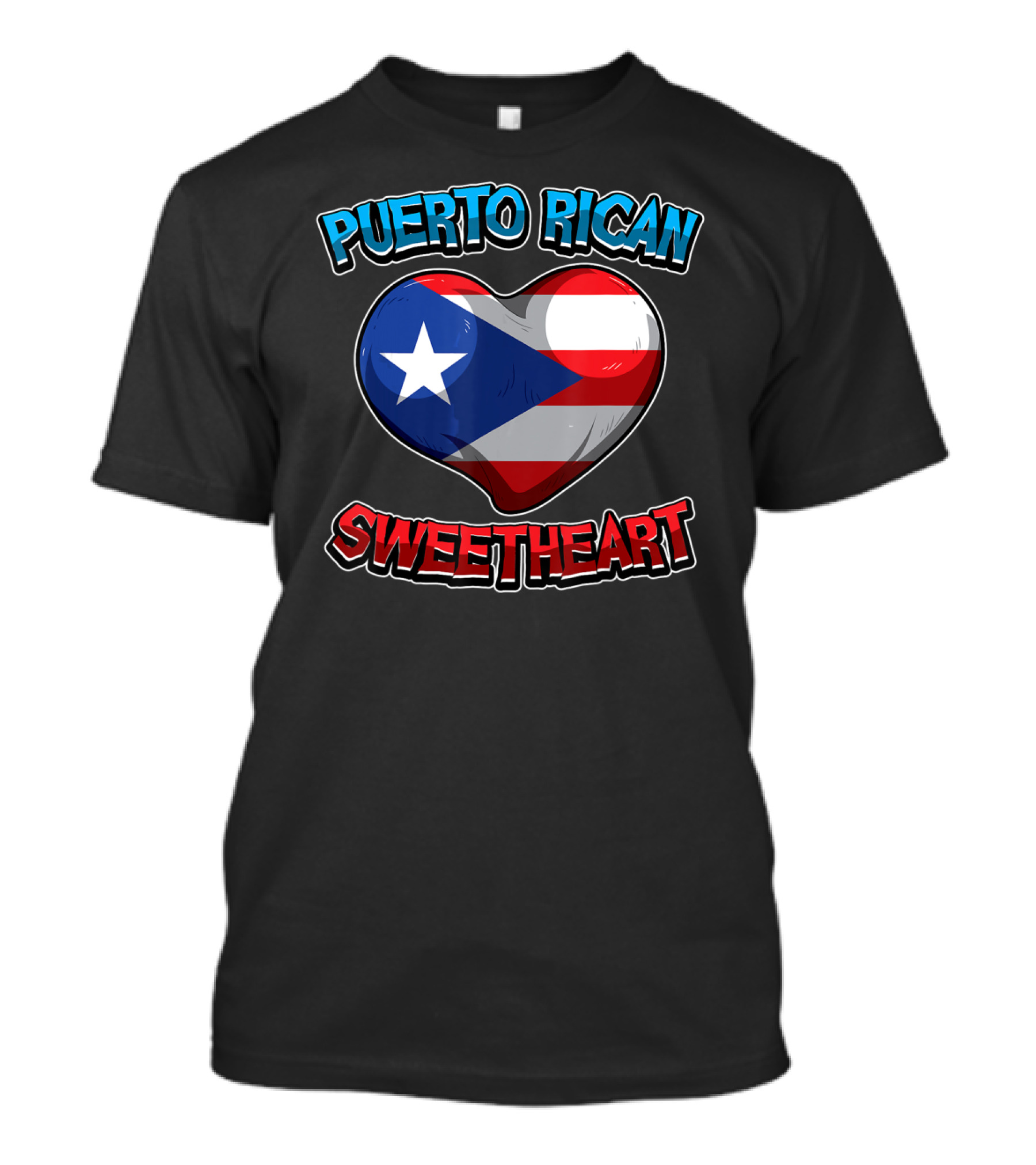Puerto Rican Sweetheart Heart-Shaped Flag T-Shirt