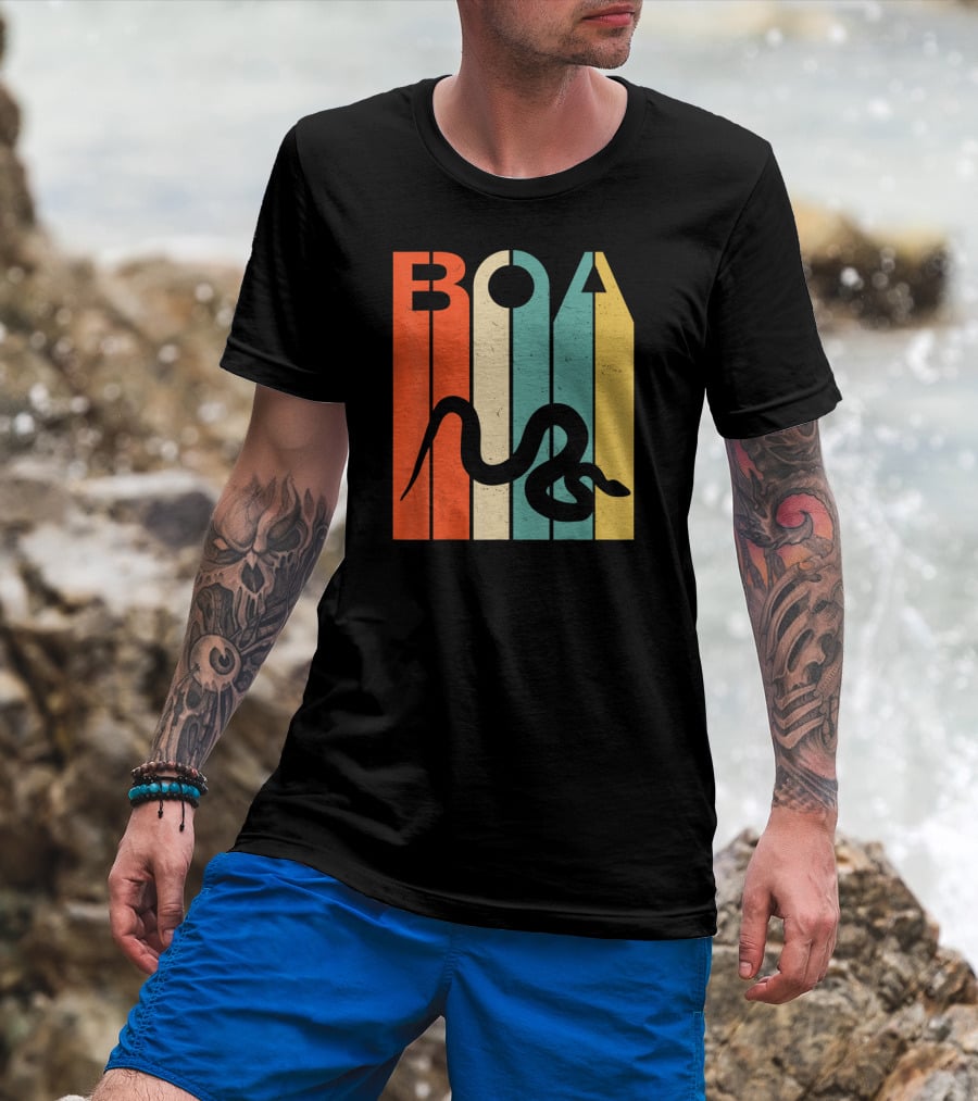 Boa Retro Stripes Vintage Constrictor T-Shirt