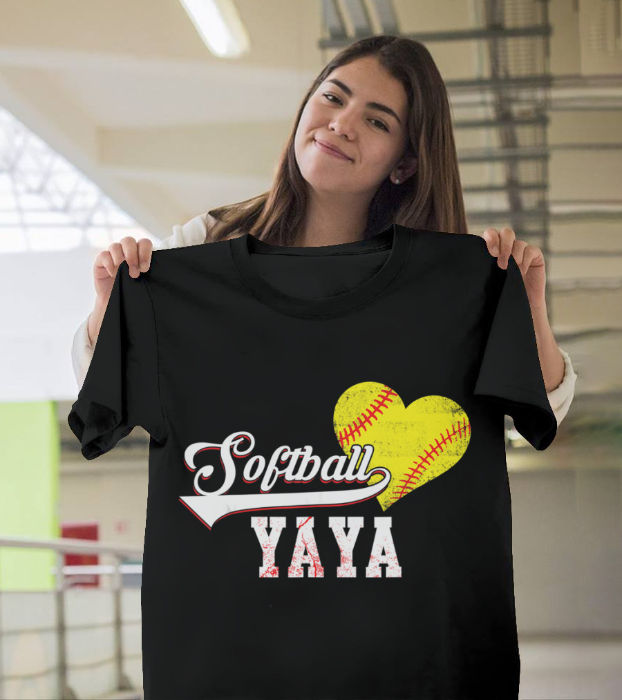 Softball Yaya Heart T-Shirt