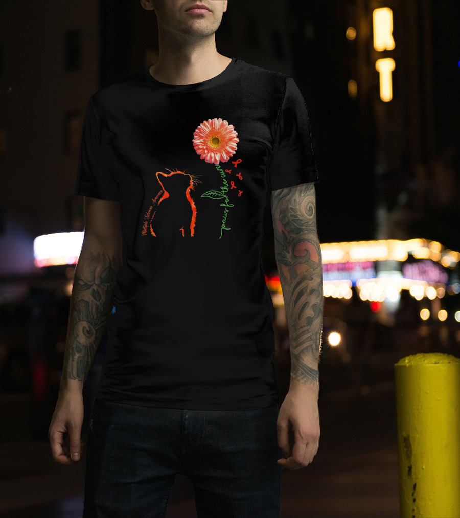 Paws For The Cure Multiple Sclerosis Awareness Cat Flower T-Shirt