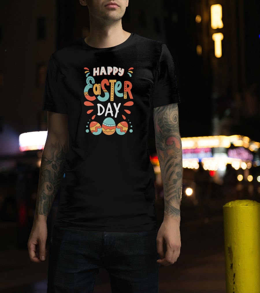 Happy Easter Day Colorful Bunny Egg T-Shirt