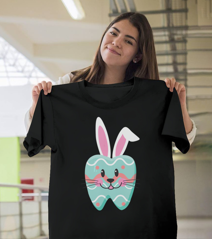 Easter Bunny Tooth With Whiskers And Pastel T-Shirt