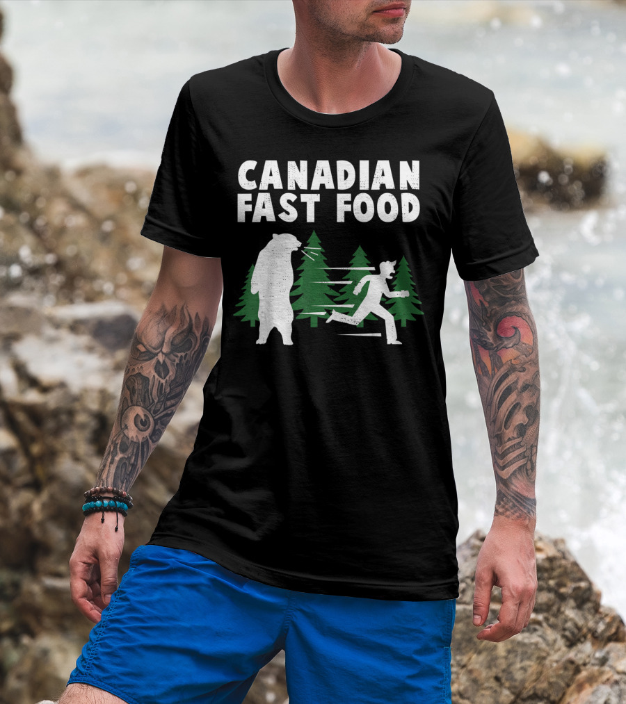 Canadian Fast Food Bear Chase Forest Adventure T-Shirt