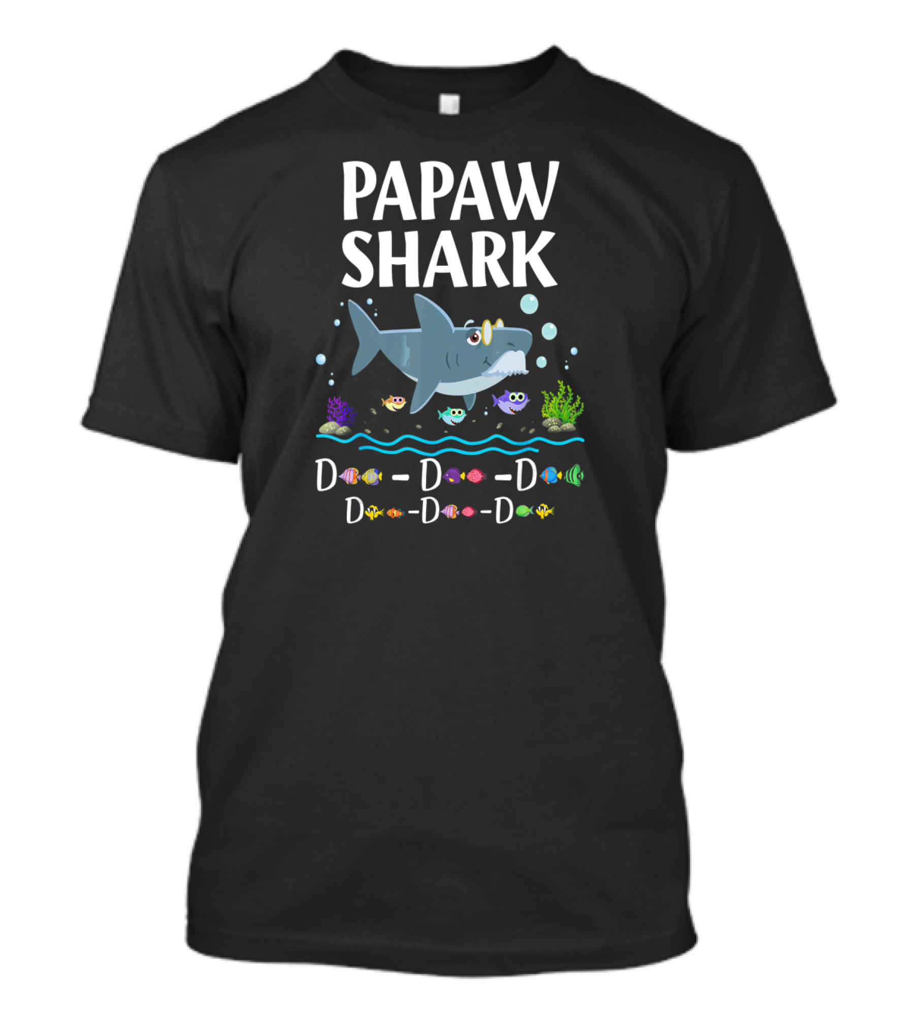 Papaw Shark D-D-D-D Daddy Grandpa Shark Family Fun T-Shirt