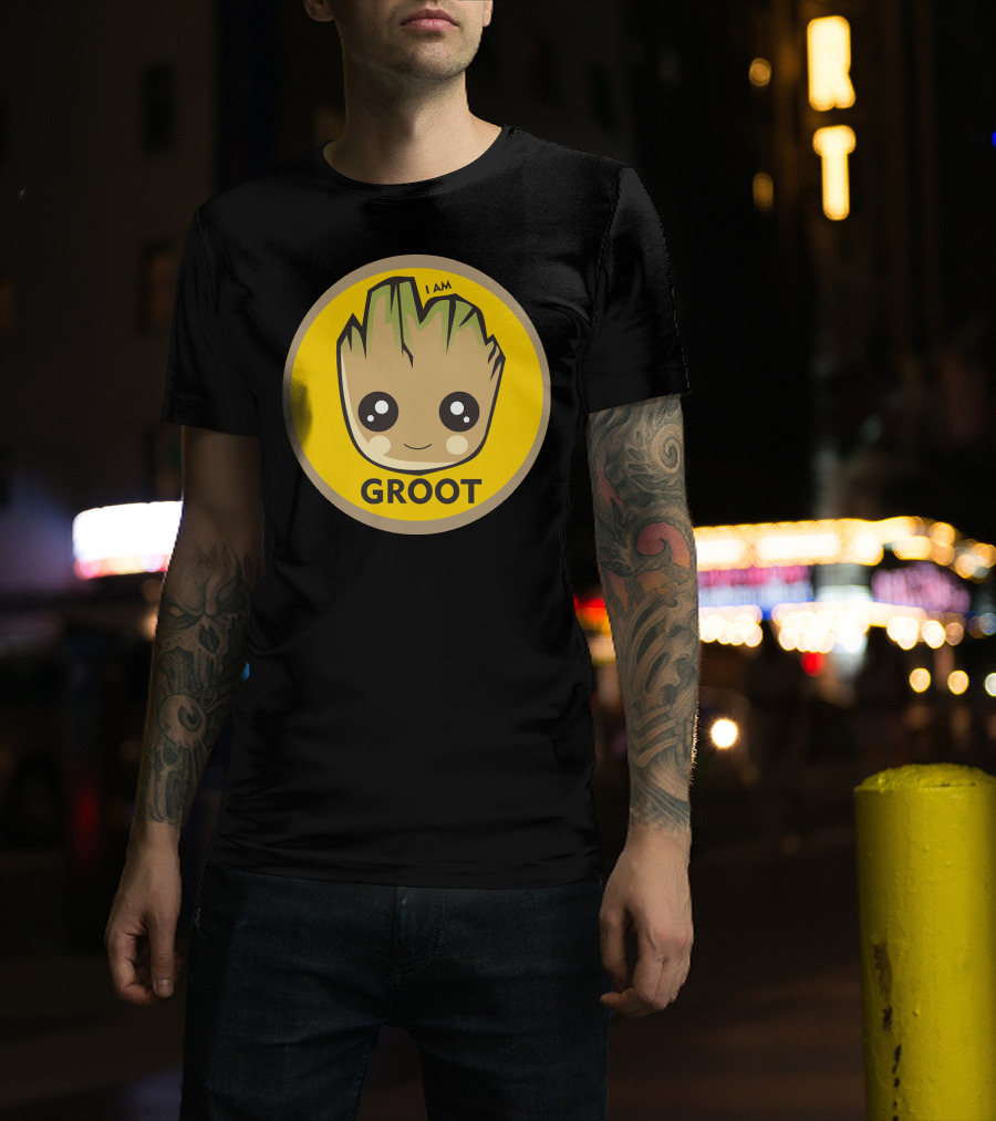 I AM GROOT Baby Groot Kawaii Face T-Shirt