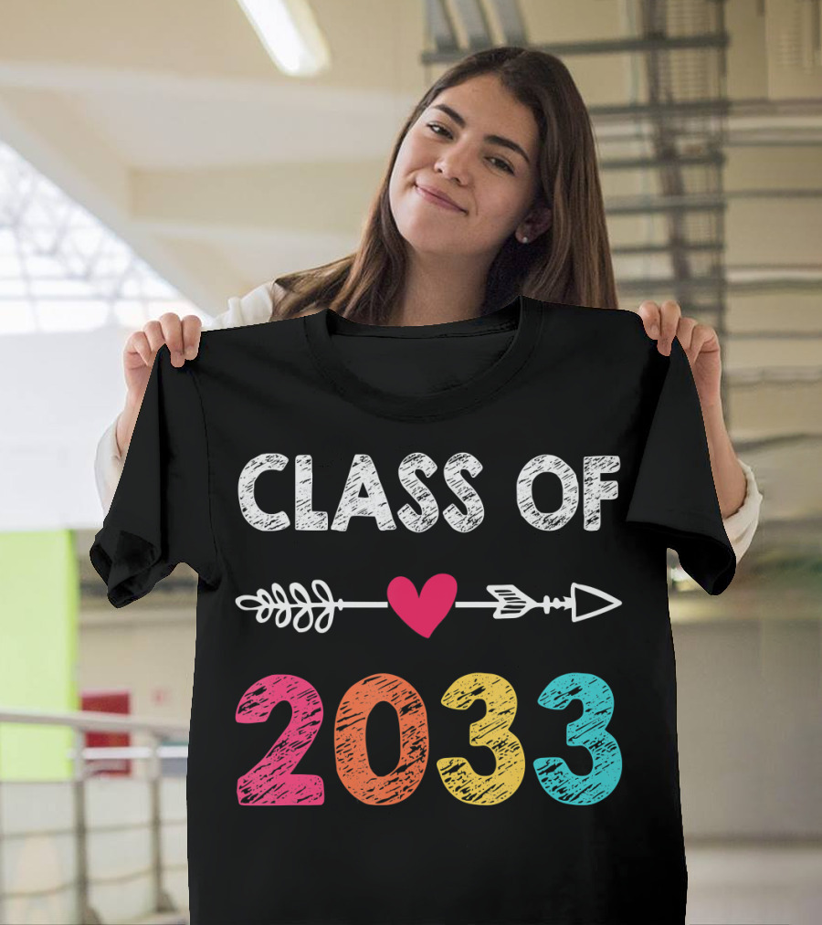 Class Of 2033 Heart Arrow Preschool Graduation T-Shirt