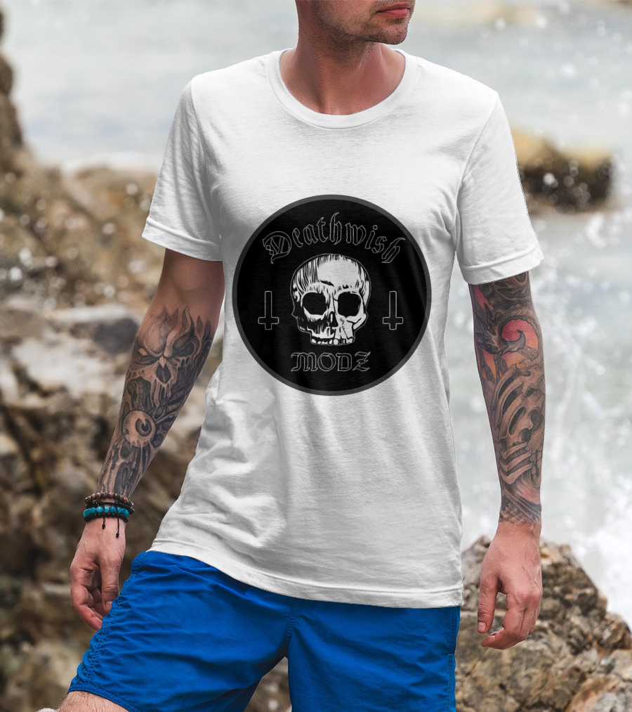 DeathWish Modz Skull With Inverted Crosses T-Shirt