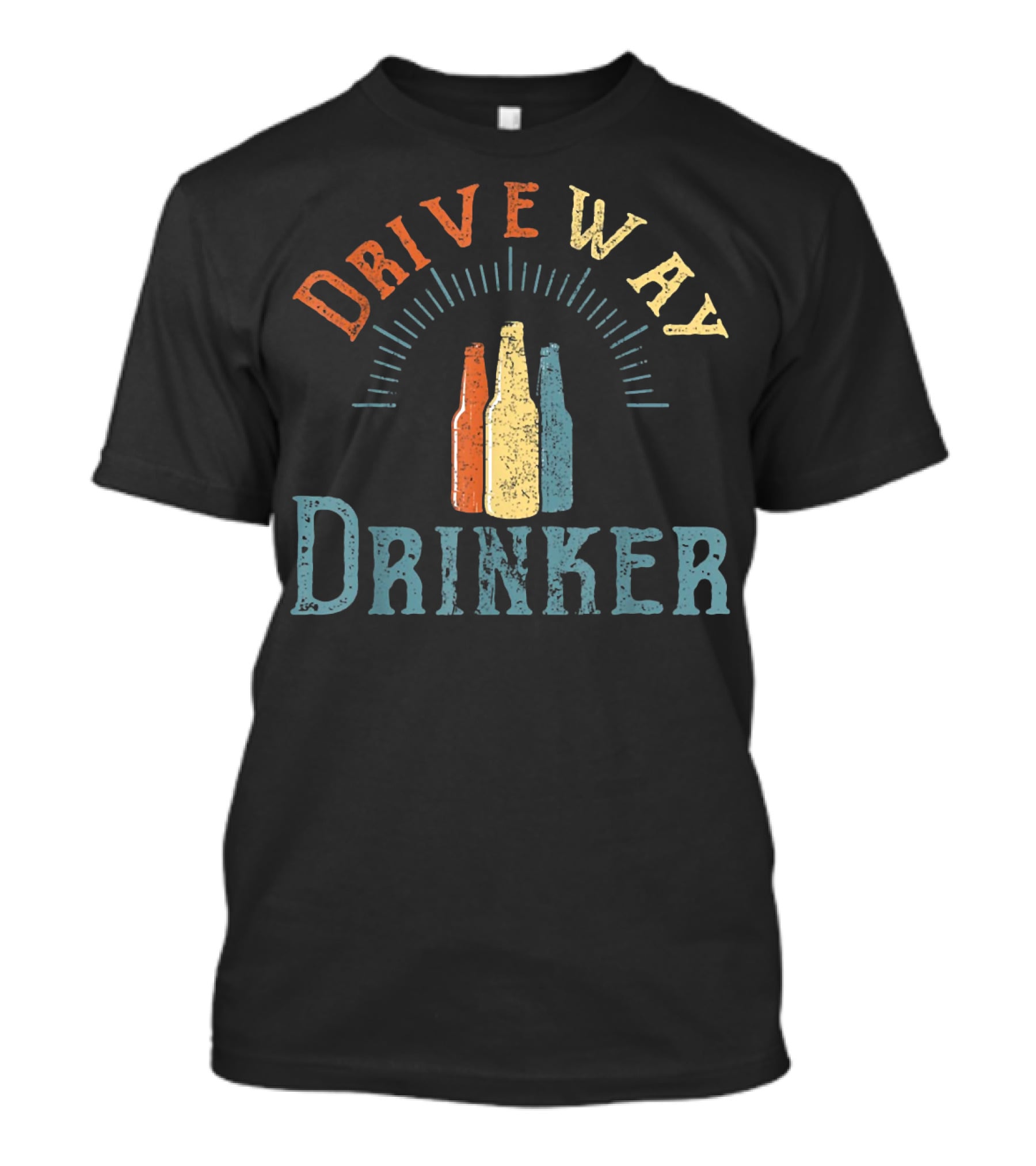 Driveway Drinker Vintage Colorful Beverage Bottles T-Shirt
