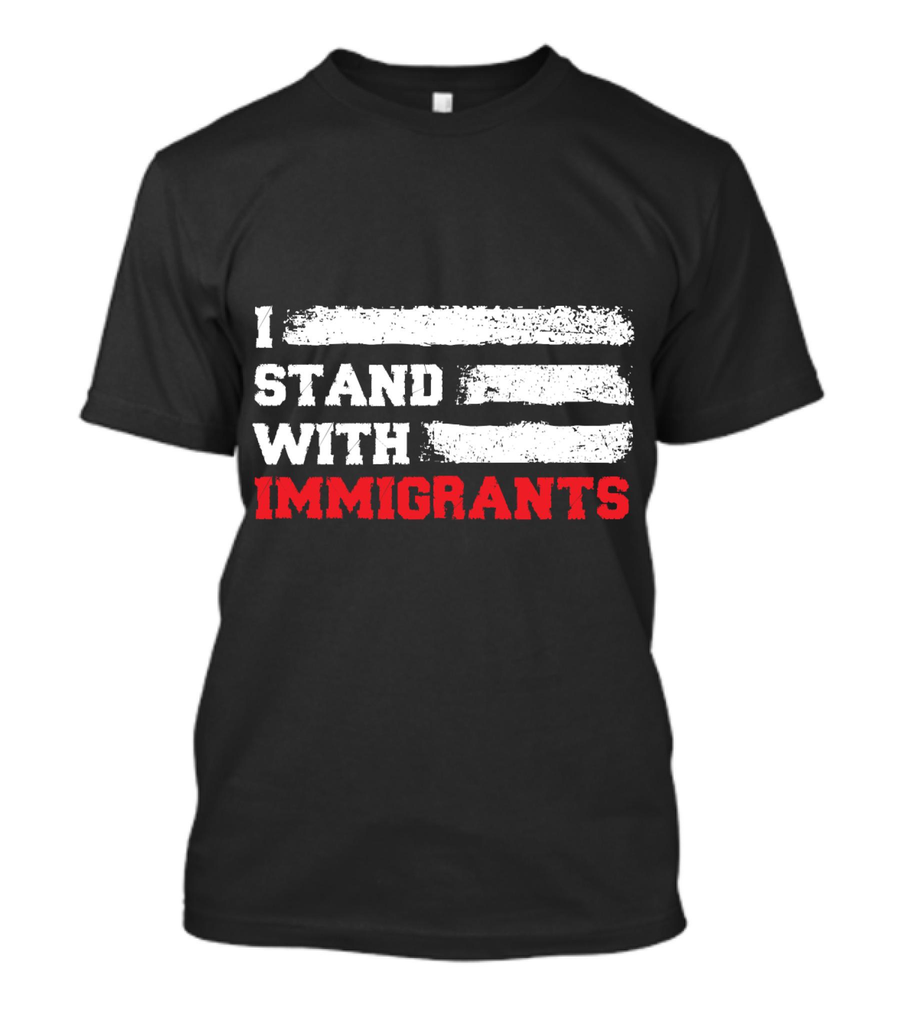 I Stand With Immigrants USA American Flag Stripes T-Shirt