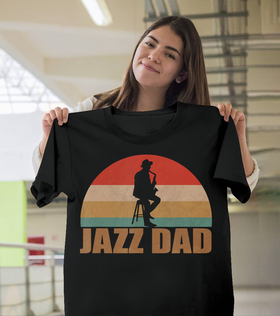 Jazz Dad Retro Vintage Saxophone T-Shirt