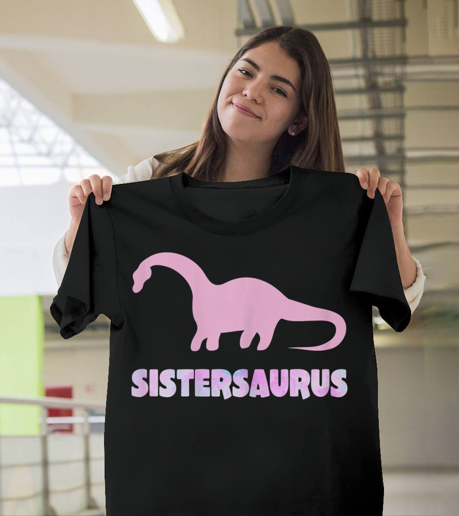 Sistersaurus Dinosaur Silhouette In T-Shirt