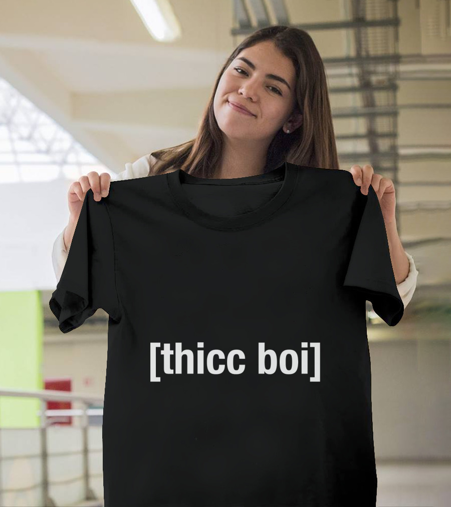 Thicc Boi Meme Text With Brackets T-Shirt