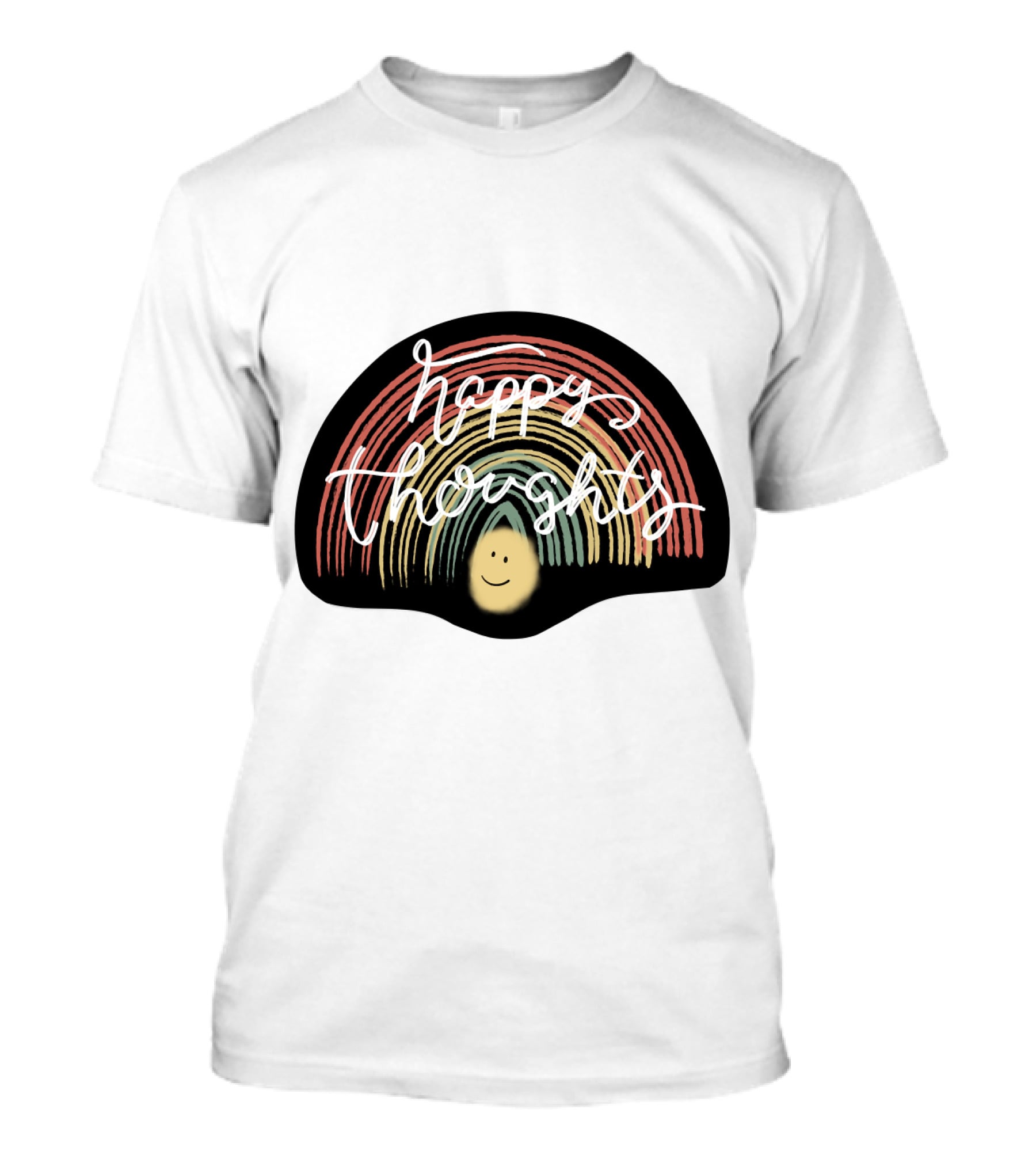 Happy Thoughts Rainbow Smiley Face T-Shirt