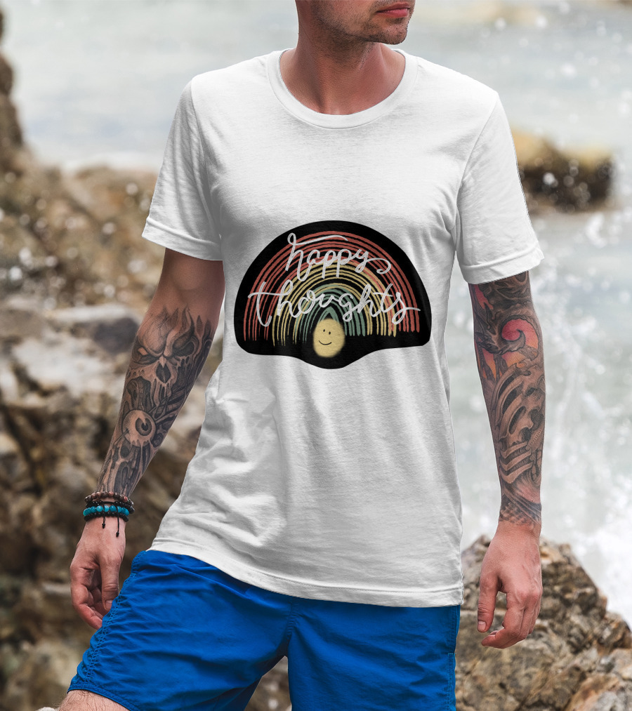 Happy Thoughts Rainbow Smiley Face T-Shirt