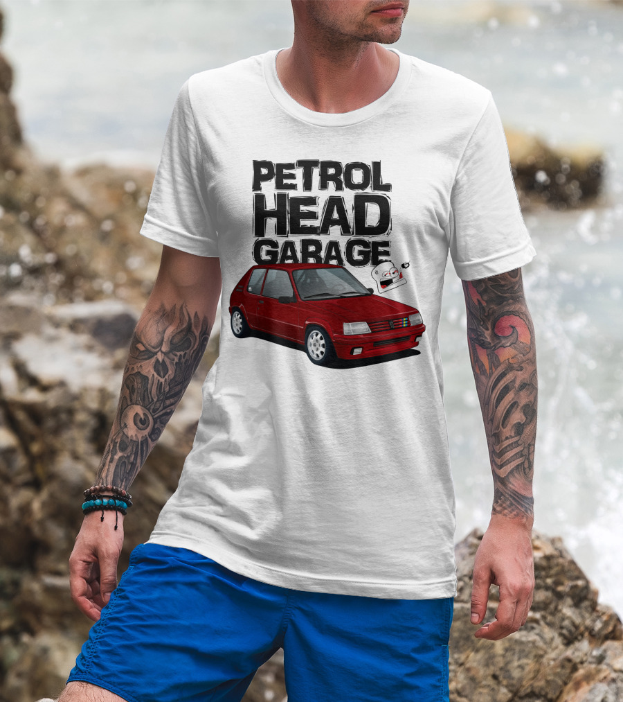 Petrol Head Garage Peugeot 205 RFS Car Enthusiast T-Shirt