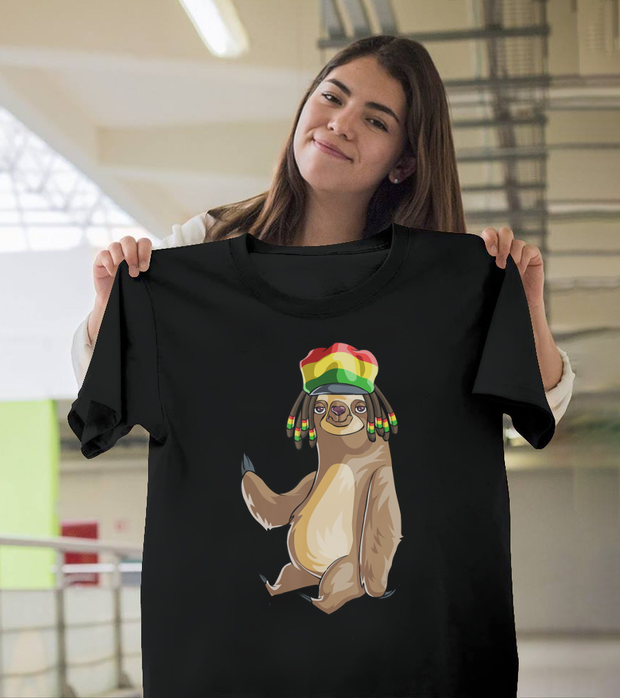Jamaican Flag Rasta Sloth T-Shirt
