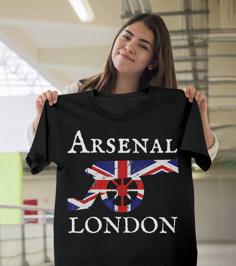 Arsenal London Union Jack Cannon Soccer Jersey T-Shirt