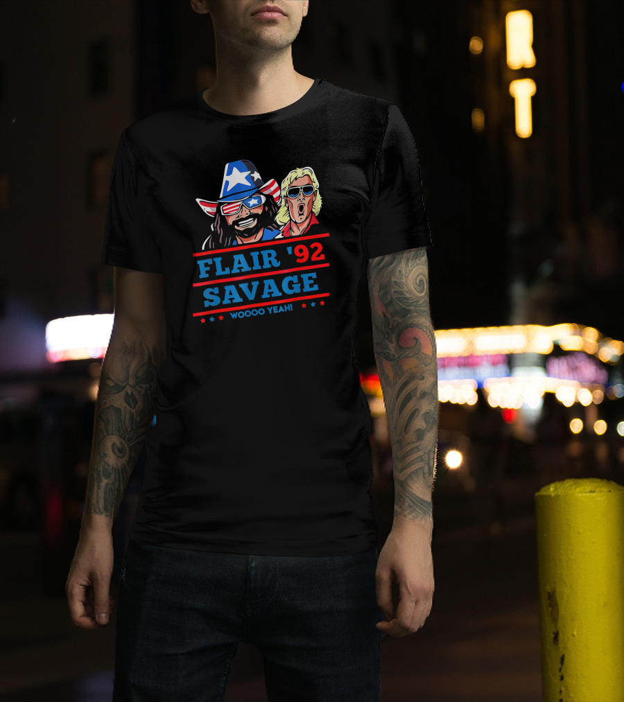 Flair '92 Savage Woooo Yeah Star-Spangled Duo T-Shirt