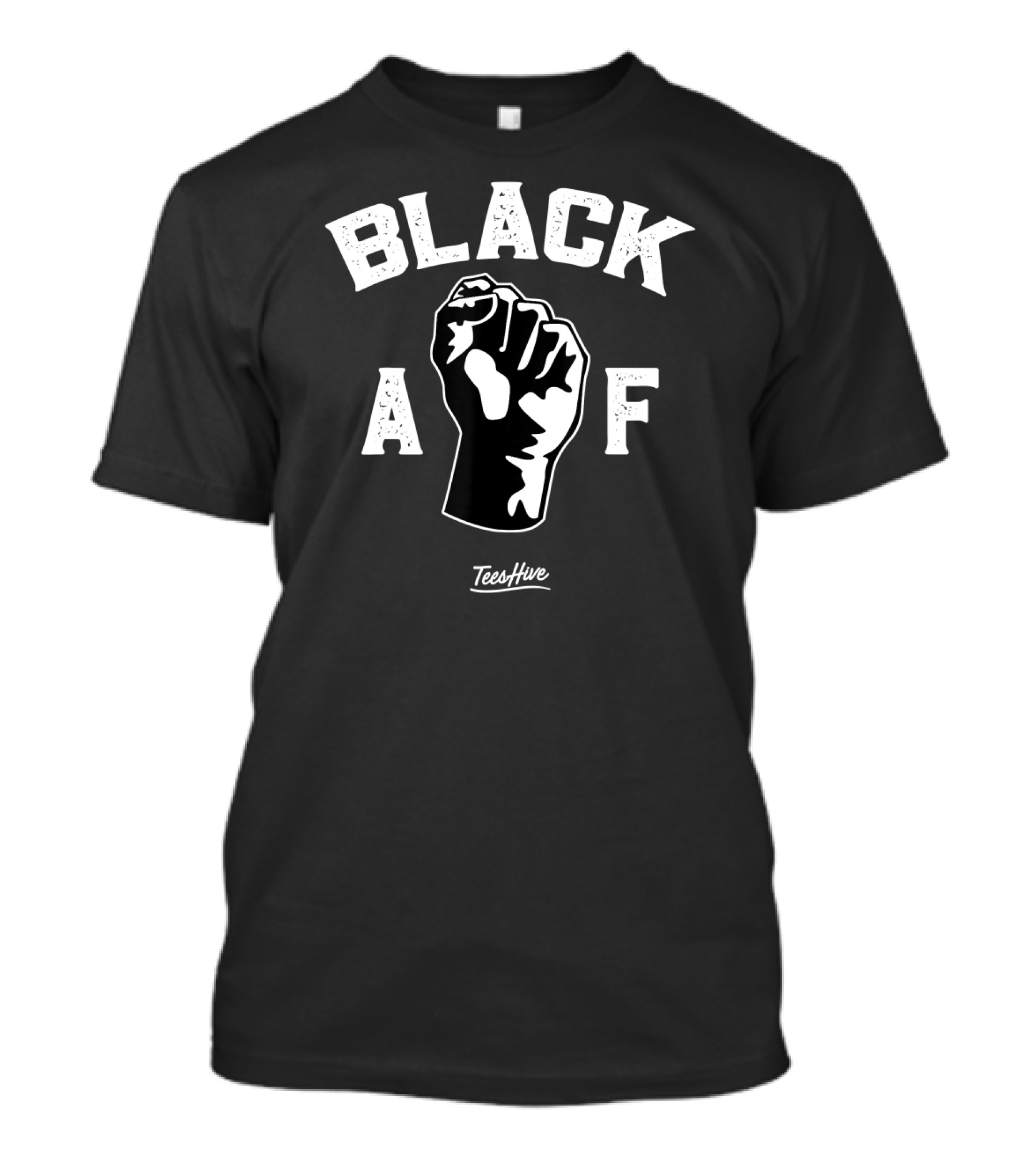 Black AF TeesHive Fist Symbol African American Pride T-Shirt