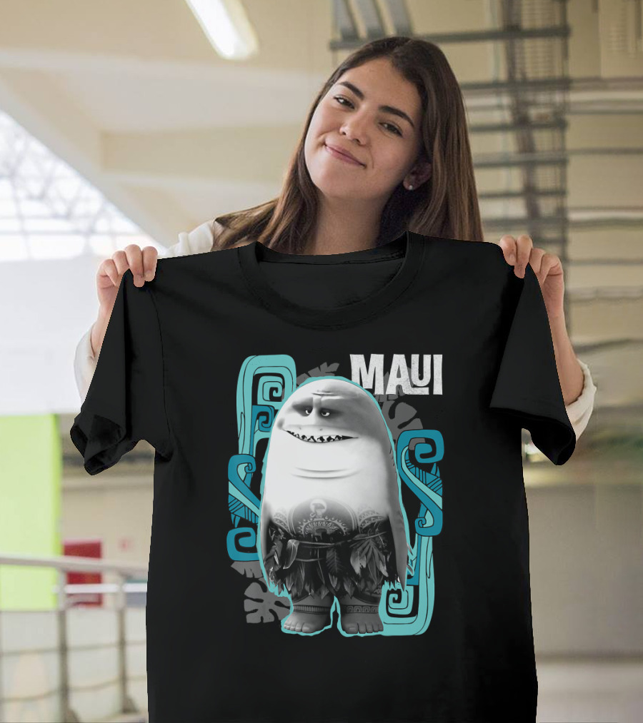 Maui Half Shark Disney Moana Character with Tribal T-Shirt