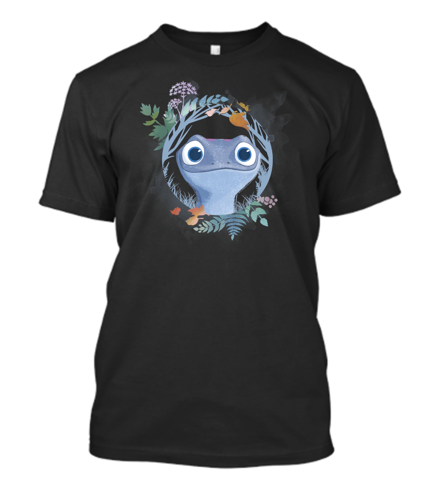 Disney Frozen 2 Bruni The Salamander Watercolor Forest Circle T-Shirt