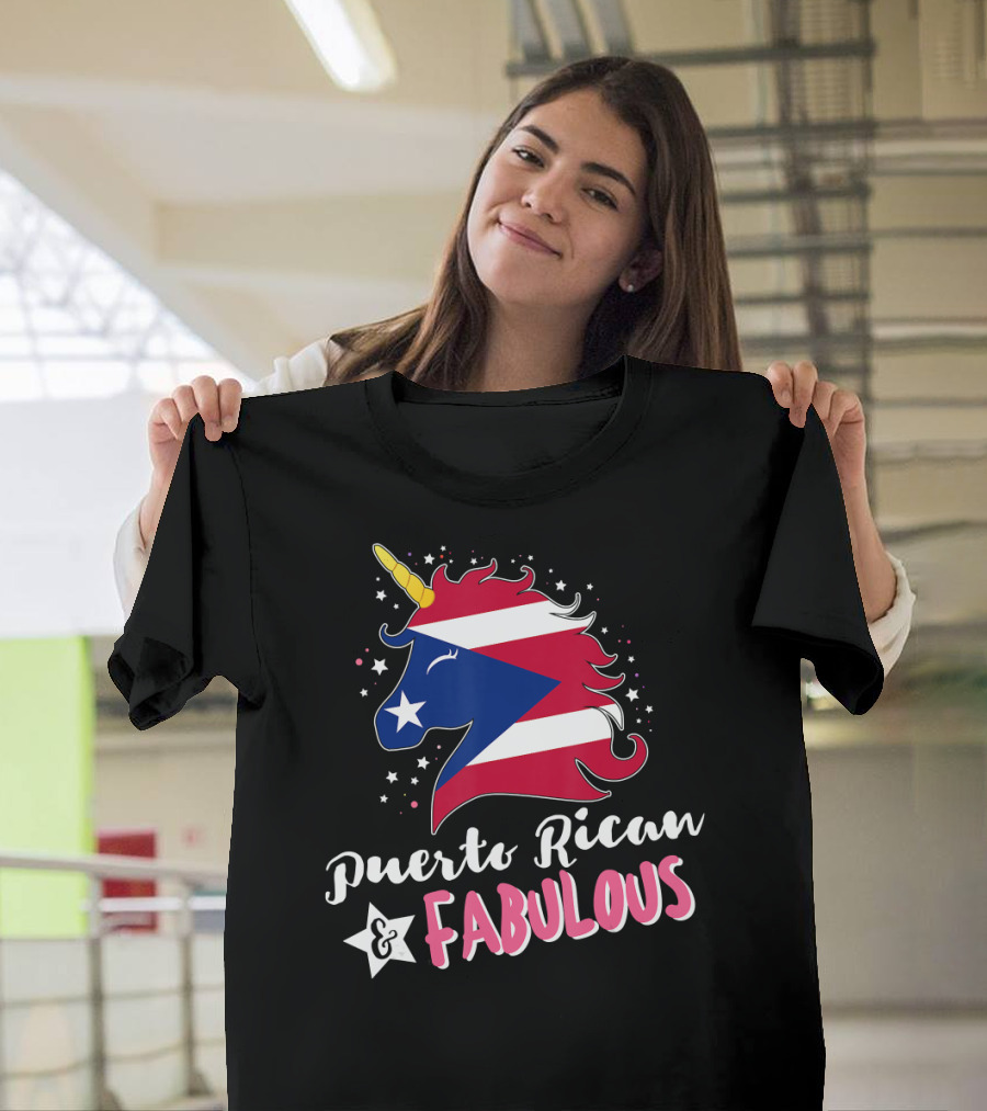 Puerto Rican And Fabulous Unicorn Puerto Rico Flag T-Shirt