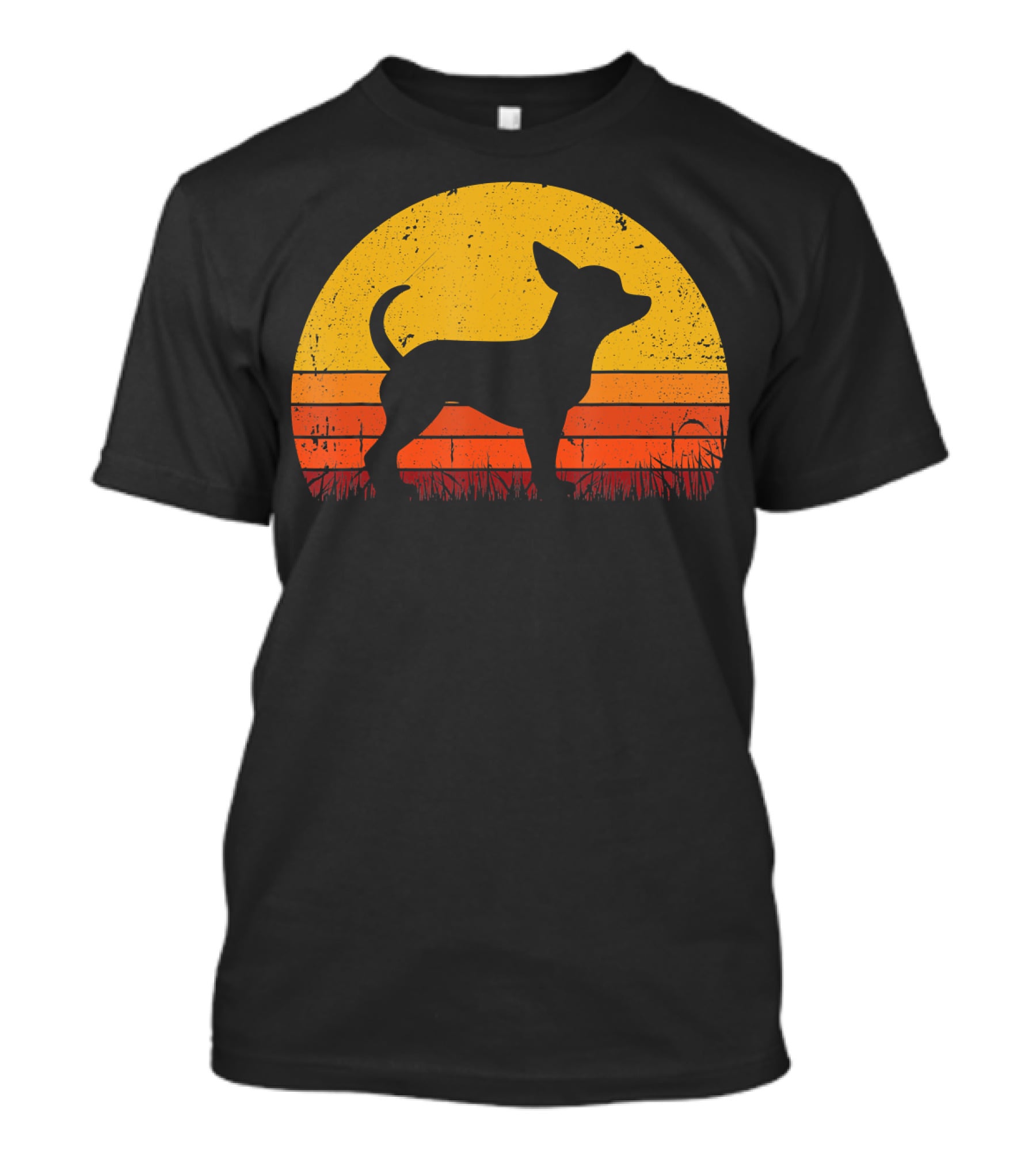 Retro Chihuahua Silhouette In Sunset T-Shirt