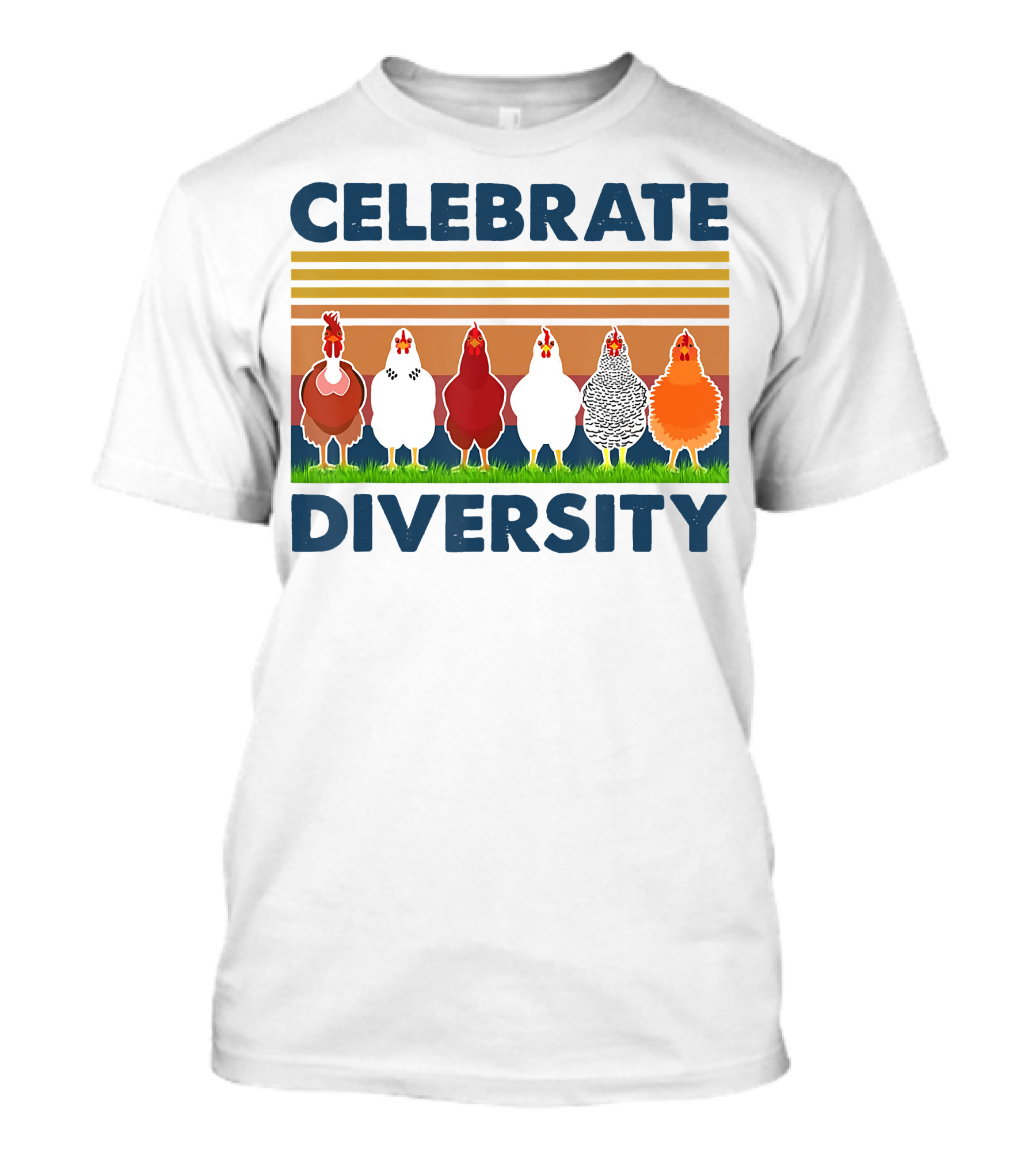 Celebrate Diversity With Chickens In Colorful Display T-Shirt