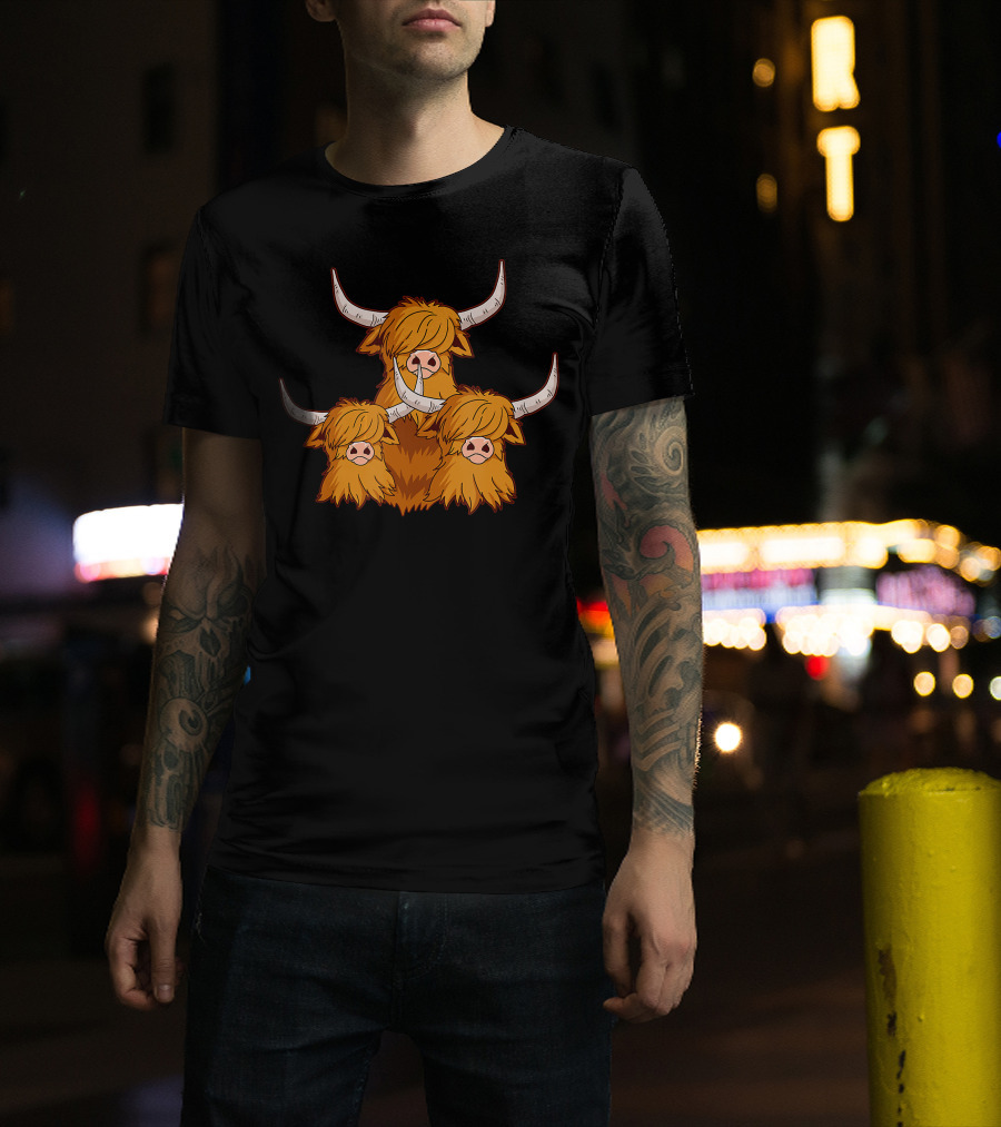 Scottish Highland Cow Trio Highland Cows T-Shirt