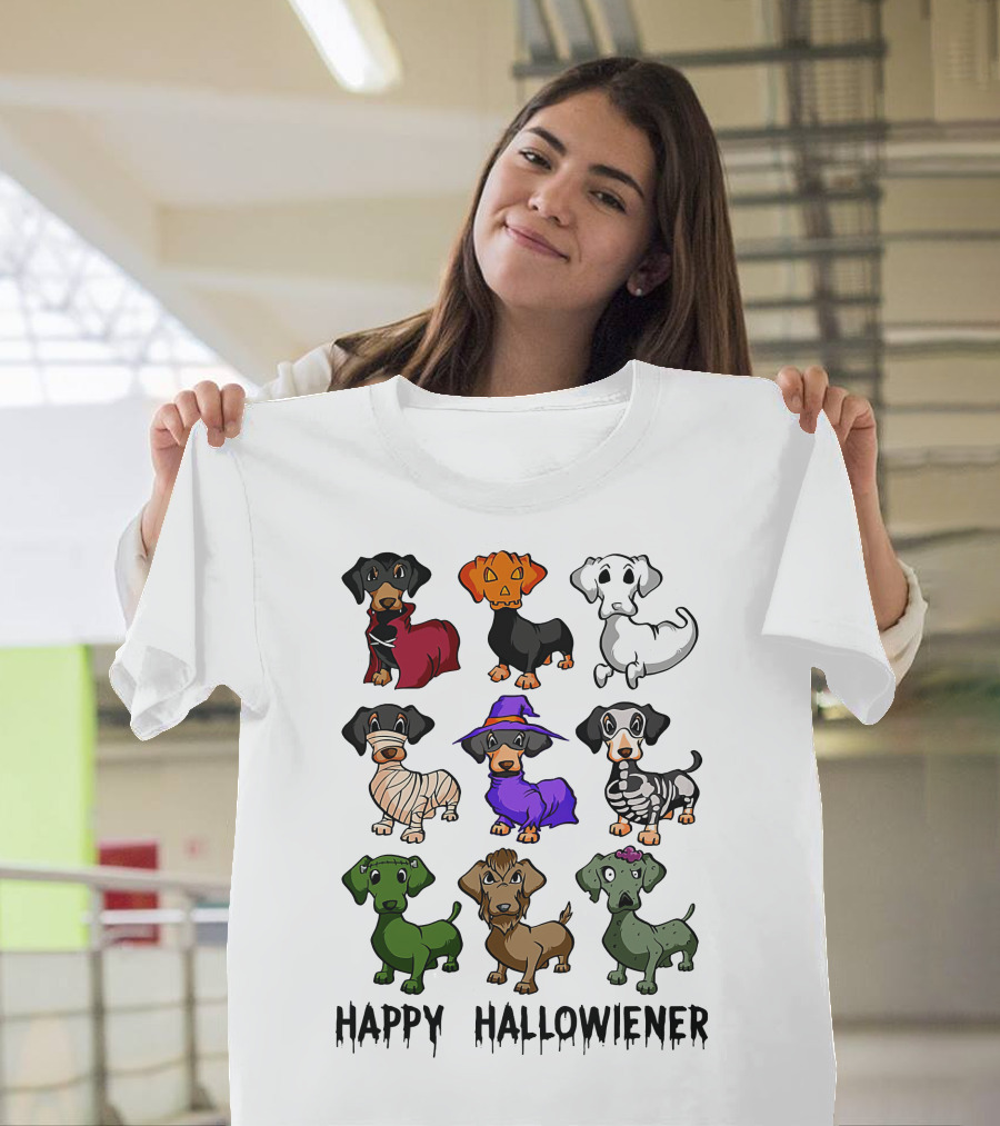 Happy Hallowiener Dachshund Costume Fun Halloween Dogs T-Shirt