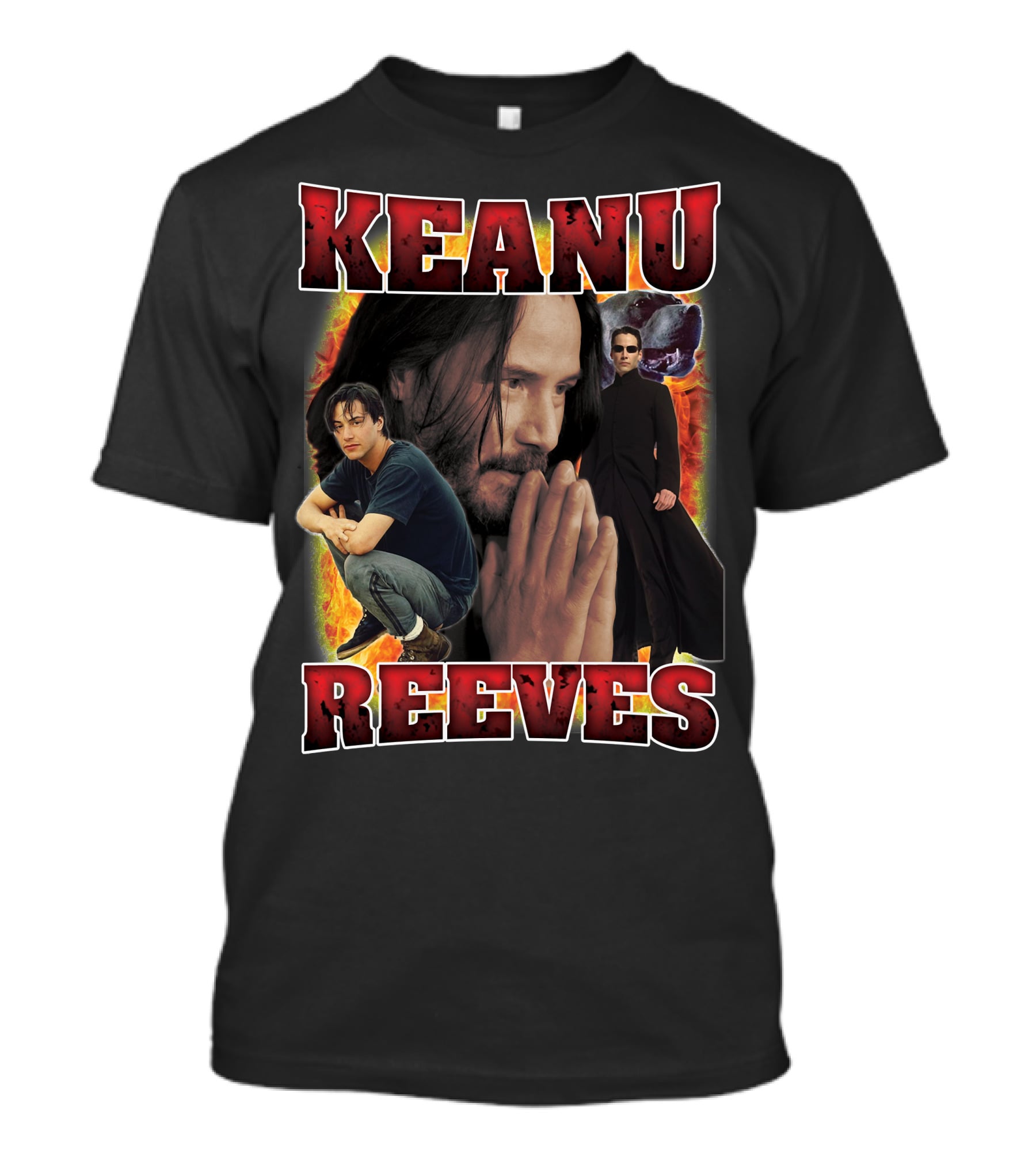 KEANU REEVES Collage With Iconic Movie Roles T-Shirt