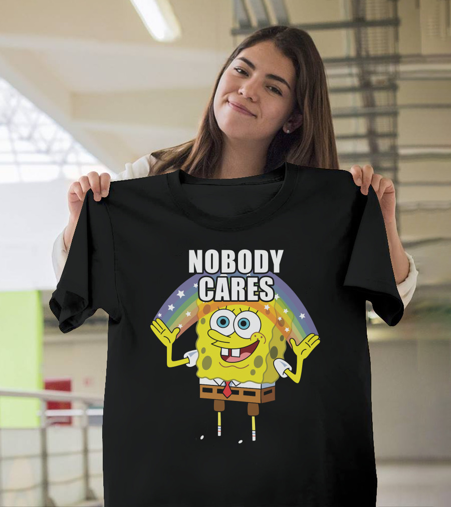 Spongebob Rainbow Nobody Cares T-Shirt