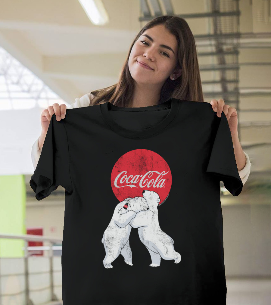Coca Cola Christmas Polar Bears Embrace Classic T-Shirt